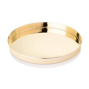 Bandeja de servicio redonda de hierro de metal dorado de diseño clásico superventas para decoración del hogar y la cocina - Product Image 3