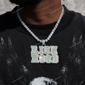 Dernier Vente En Gros Personnalisé Moissanite Lettre Pendentif Glacé GRA Certifié Plaqué Or VVS Diamant Émail Travail Look Alphabet Charme - Product Image 2