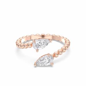 Luxueuse bague en diamant F-G/VS Moissanite de 0.75 carats en forme de poire en argent sterling pour elle - Product Image 3