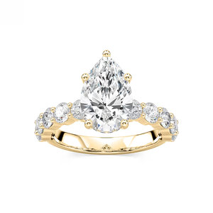 แหวนหมั้นเพชรทรงลูกแพร์ 2.40 กะรัต ผลิตในห้องปฏิบัติการ ประดับเพชรรอบด้าน ได้รับการรับรองจาก IGI ทองคำแท้ 14K แหวนแต่งงานสุดหรู - Product Image 1