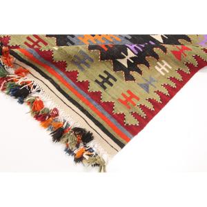 Tapis turc, 3,5 x 6,1 pieds, tapis en laine rouge Ikat - Product Image 5