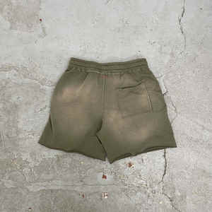 New Shorts 100%cotton Heavyweight Washed Sun Faded Shorts Jogging Vintage Distressed Streetwear Acid Washed Shorts for Man - Product Image 2