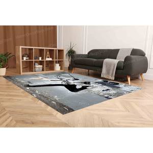 Alfombra con Estampado de Grafiti: Alfombras Suaves para Sala de Estar con Diseño Clásico, Alfombra de Terciopelo de Lujo - Product Image 3