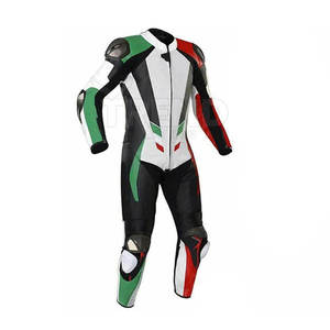 Combinaison de course de moto en cuir de vachette vert noir sur mesure pour adultes vêtements de sport imperméables en polyuréthane entièrement personnalisés - Product Image 6