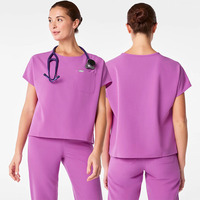 Ensemble de blouses médicales personnalisées multicolores à manches courtes et col en V pour hôpital, infirmières, médecins, salons de beauté et spas, extensibles en spandex, taille XL
