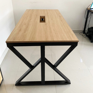 Kconcept HBKC041 160x80cm Industrial Modern Style Plywood Conference <b>Table</b> with Iron Legs for <b>Office</b> or Hotel Use - Product Image 5
