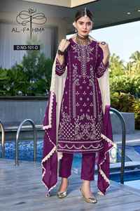 Tenue de créateur tendance fantaisie Costume Salwar en fausse georgette de qualité supérieure avec broderie lourde et travail à la main à vendre - Product Image 6