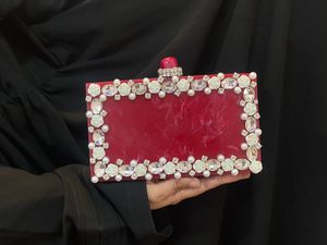 Elegant Fashion Resin Clutch with Chain Strap <b>Beaded</b> Design for Wedding & Party - Product Image 3
