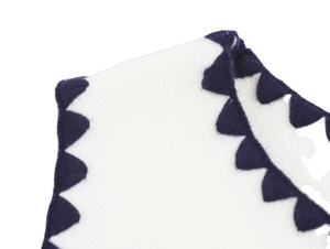 Women 2025 Autumn Breathable Button Contrast Embroidered Knitted Tank <b>Tops</b> V-Neck Casual - Product Image 3