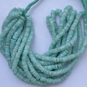 ลูกปัดหินอมาโซไนต์สีเขียวธรรมชาติขนาด6มม. 8มม. ลูกปัดหินอัญมณี Heishi แบบกึ่งมีค่าขายส่งราคาใหม่ AAA ผู้จำหน่าย - Product Image 4