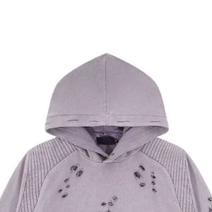 Vêtements d'hiver OEM pour hommes Vêtements streetwear décontractés Broderie de détresse Sweat à capuche pour hommes Sweatshirts à capuche personnalisés pour hommes - Product Image 3