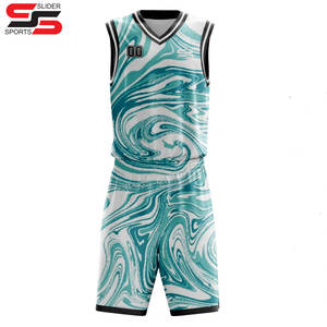 Conjunto de uniforme de baloncesto para hombres y jóvenes, venta al por mayor de camisetas y pantalones cortos de baloncesto reversibles - Product Image 1