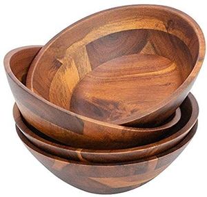 Platos de madera natural seguros hechos a mano con tacto artístico en madera de mango y acacia para platos de pastel y comidas diarias - Product Image 5