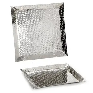 Venta caliente Calidad Nuevo Aluminio Metal Único Color Plata Diseño Elegante Artículos Lujo Decoración Sirviendo - Product Image 1