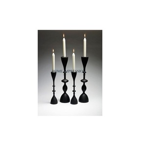 Matte Black Powder Coated Table Decoration <b>Candlestick</b> Holders Marvelous Designing Different Sizes Metal Iron Candle Holders - Product Image 1