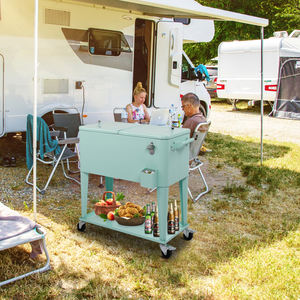 Caja de Plástico Rectangular de 91*84.5*38.5cm, Carro de Aislamiento Congelado, Verde Menta - Product Image 6