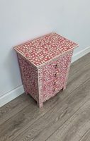 Commode moderne personnalisée avec incrustations en os, 3 tiroirs, meubles de salon FAIZA CRAFT FC-786