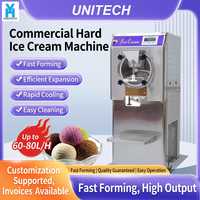 Machine à glace dure commerciale de style italien en acier inoxydable, capacité 60-80L/H, pour café et pâtisserie