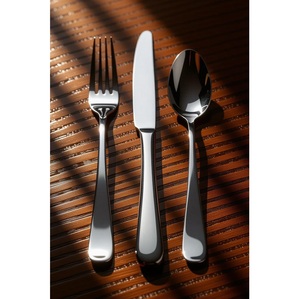 Stainless steel cutlery <b>set</b> <b>silver</b> finished, premium artistry with dazzling brilliance a masterpiece for modern luxury dining - Product Image 1