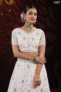 Fancy Trending Ropa étnica Heavy Chinnon Lehenga Choli con lentejuelas Fancy Thread Bordado Trabajo Fabricante DE LA India - Product Image 5