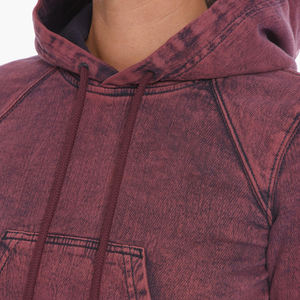 Sudadera Corta con Capucha para Mujer, Estilo Vintage, Oversize, con Bolsillos, de Poliéster/Algodón, 360 Gramos, Lavado Ácido, Desgastada, para Invierno - Product Image 5