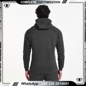 Derniers sweats à capuche surdimensionnés personnalisés pour hommes vêtements d'hiver avec fermeture à glissière et logo brodé Street Style ODM Supply - Product Image 2