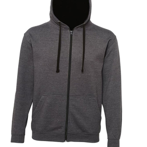 Sweat à capuche unisexe gris à fermeture éclair, veste en polaire unie, meilleur coton lourd à fermeture éclair, vente en gros pour hommes et femmes, vêtements décontractés d'hiver, streetwear - Product Image 3