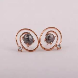Elegant VVS CVD Diamond Rose <b>Gold</b> <b>Earrings</b> for Women Fashion Fine Jewellery for Wedding <b>Earrings</b> Wholesale Stud <b>Earring</b> - Product Image 1
