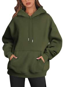 Sudadera con Capucha Extra Grande para Mujer, Tejido Personalizado Transpirable, Impresión de Logotipo Personalizado en la Parte Delantera, Ropa Urbana Sólida, Servicio OEM - Product Image 4