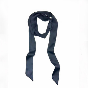 Écharpe fine en soie à imprimé floral licorne bleue pour <span class=keywords><strong>femme</strong></span>, accessoire de mode pour le cou, petit ruban pour poignée de sac - Product Image 2