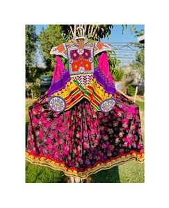 Vestidos Kuchi afganos Vestido kuchi vintage étnico tribal, vestidos de colores vibrantes tradicionales de fiesta Kuchi afgano/Pakistán - Product Image 5