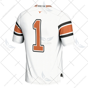 Custom Made #1 Universidad de Texas Longhorns transpirable al por mayor ligero fútbol Jersey-Blanco - Product Image 6