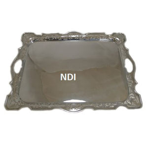 Plateau de service en métal fini noir forme personnalisée plateau de service sucré ou alimentaire décoration de vaisselle plateau de service en métal - Product Image 4