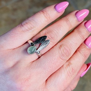 Bague en pierres précieuses Prehnite 925 bague en argent Sterling pour femme bijoux faits à la main bague de fiançailles pour fiancée bijoux mignons - Product Image 3