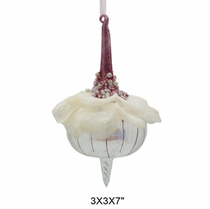 Adornos Navideños de Cristal Soplado a Mano en Tonos Pastel, Clásicos en Rosa y Verde Agua, Adornos para Árboles de Navidad - Product Image 3