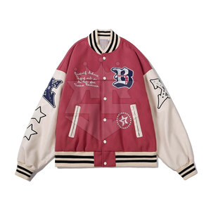 Concevez votre propre veste d'hiver personnalisée de style Letterman avec col montant, logo sur le devant, mélange de laine de haute qualité, respirante et écologique - Product Image 1