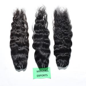 Tissages ondulés vierges de temple indien brut faisceaux de cheveux humains vierges brésiliens de vison pour femmes noires extensions de cheveux humains - Product Image 1