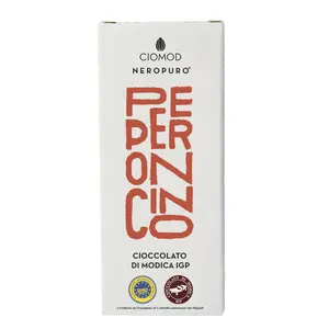 Made In Italy Minimum Cocoa 50% Chili Pepper Gluten Free Lactos Free Vegan PGI 100g Modica Chili Pepper Chocolate Bar