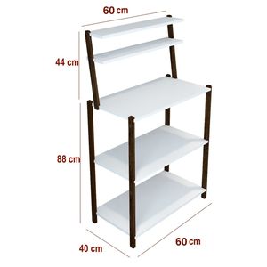 Banc de cuisine en bois blanc - Coin café et étagère de cuisine multifonctionnelle - Product Image 3