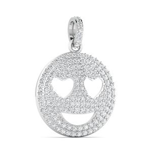 Collar con Colgante de Corazón Sonriente de Oro de 14k con Diamante Cultivado en Laboratorio con Corte Redondo y Certificado IGI, Estilo Moderno, para Mujer, a Bajo Precio - Product Image 3