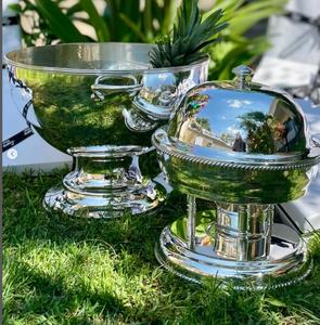 Pots de cuisson en métal Casseroles plats à friction étuis chauds serveurs de nourriture en acier inoxydable bols en métal argenté supports à biscuits et à gâteaux - Product Image 2