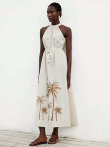 Robe maxi à manches courtes en coton tissé mexicain vintage bohème en gros, décoration en dentelle, bouton, style tendance, taille XXL - Product Image 3