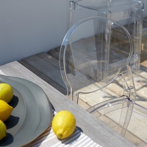 Stackable Transparent Polycarbonate <b>Chair</b> for Indoor and Outdoor Use, Restaurant Cafe <b>Bistro</b> Terrace <b>Dining</b> Side <b>Chair</b> - Product Image 5
