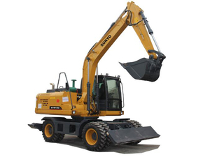 Excavatrice sur pneus SY50W avec boîte de vitesses, couple élevé, moteur Perkins 25 CV, charge maximale 5000 kg, usage agricole - Product Image 5