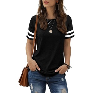 Camiseta sólida para mujer, camisetas de estilo Simple, camisa informal para mujer, suéter femenino de cuello redondo, ropa Y2k de manga corta a la moda transpirable - Product Image 3