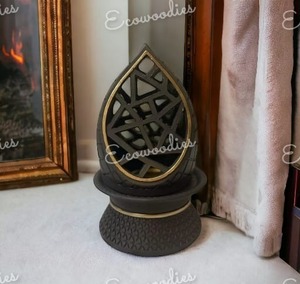 Fabricante de moda al por mayor de alta calidad Simple lujoso de moda aromaterapia antiguo quemador de plata de madera Natural - Product Image 5