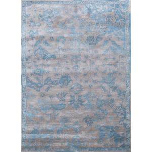 Vente de tapis et carpettes faits main par des designers, tapis en laine et viscose à motifs floraux, gris, pour salon et couloir, Tra-13543 - Product Image 1