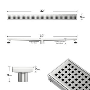 NEODRAIN 32 بوصة دش حديث الفولاذ المقاوم للصدأ استنزاف فتحة مربعة غطاء تصريف مباشر للحمام الولايات المتحدة الأمريكية دروبشيب المدعومة - Product Image 5