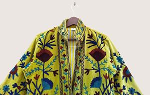 Abrigo Bohemio Bordado de Algodón para Mujer, Talla Grande, Estampado Floral, Cuello Mandarín, Manga Larga, Ropa de Abrigo de Primavera - Product Image 2