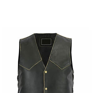 Prix compétitif Gilet en cuir fabriqué en usine de qualité supérieure Faites votre propre logo Gilet en cuir pour hommes à prix réduit - Product Image 6